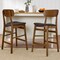 Best Choice Products 2-Piece Farmhouse Counter Height Bar Stool Set w/ Cushioned Seat, Wooden Backrest